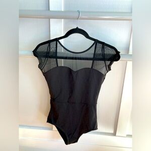 Mesh Short Sleeve Leotard from Capezio